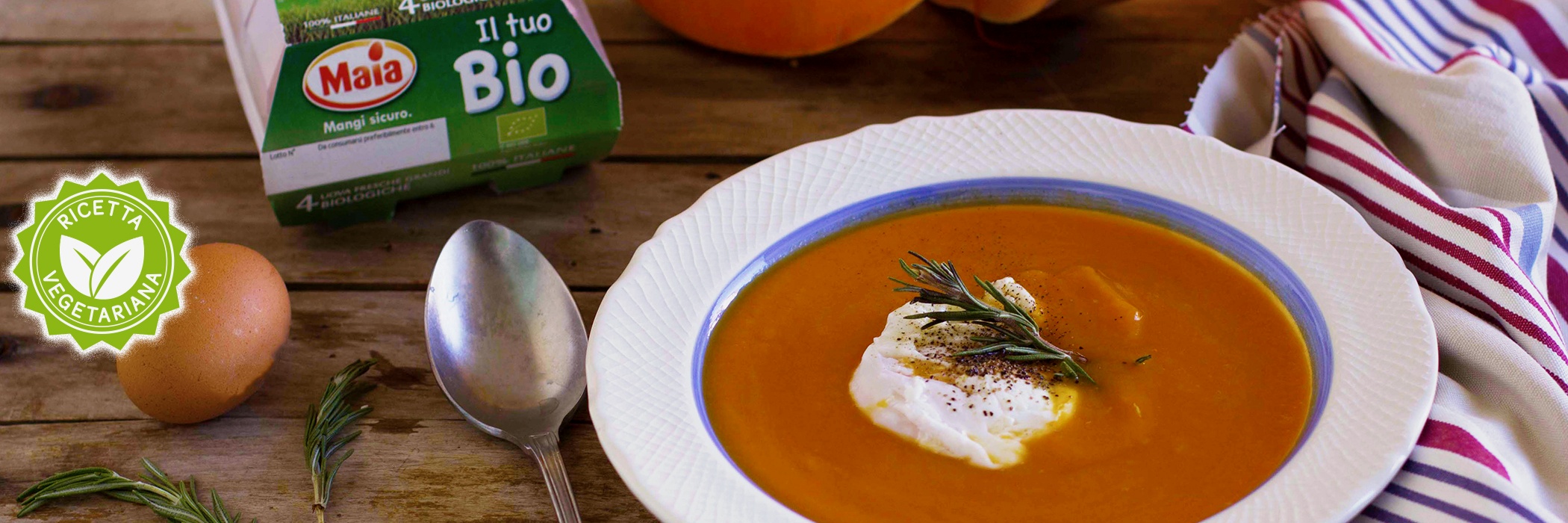 Crema di zucca con uova alla poche