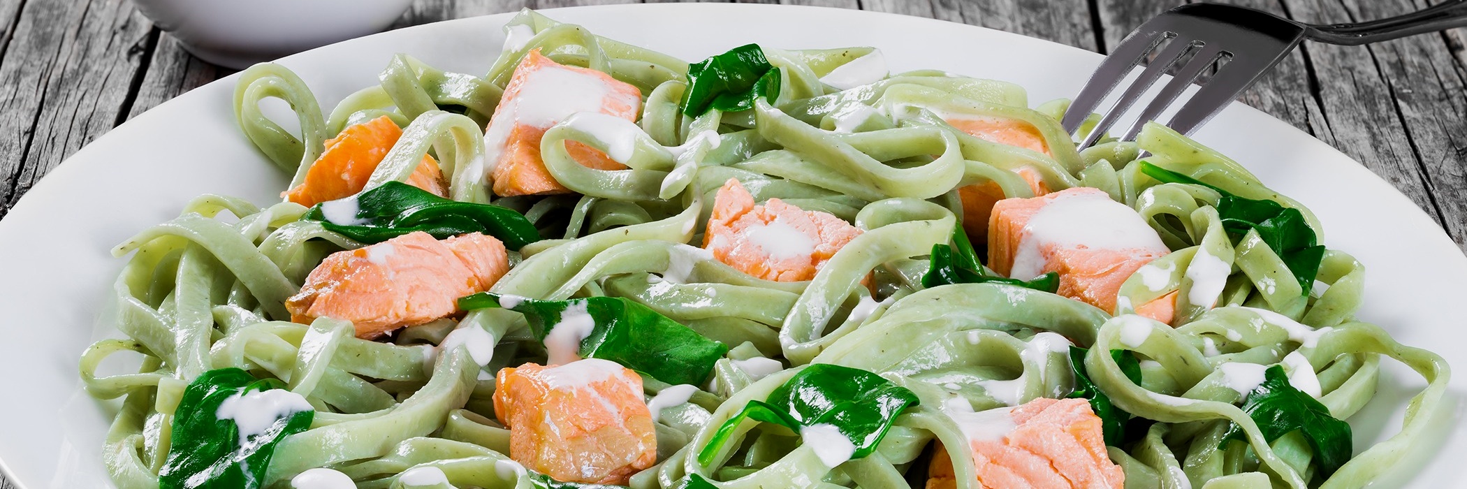 fettuccine spinaci e salmone